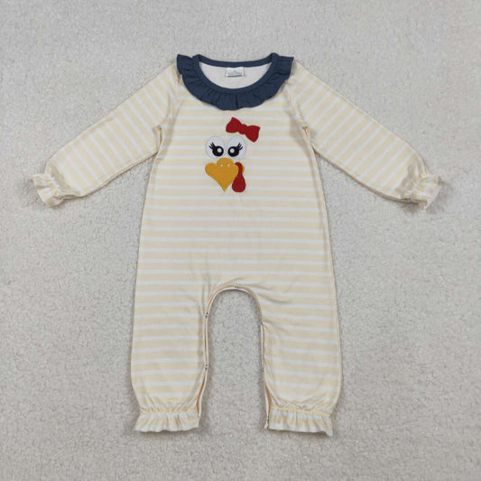 Thanksgiving turkey embroidery Baby Romper LR2424