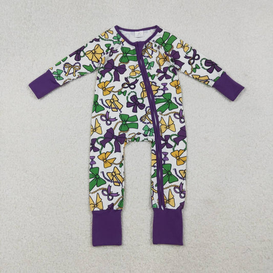 Mardi Gras long sleeve Baby Romper LR2678