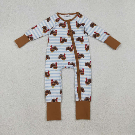 Thanksgiving turkey long sleeve Baby Romper LR1191