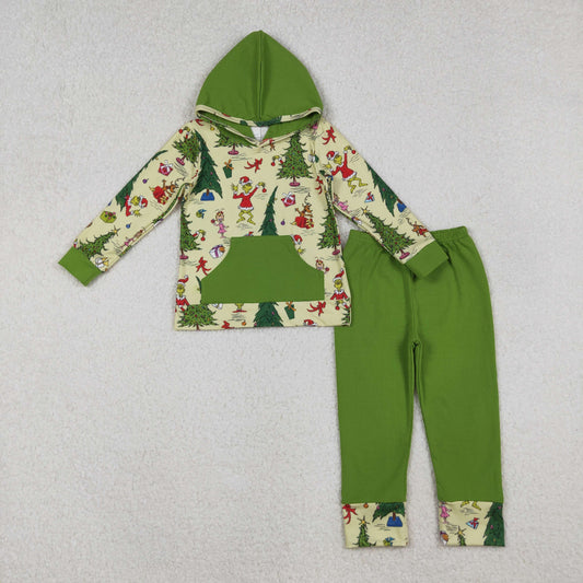 Christmas Green Cartoon Long Sleeve Jogger Set BLP1224