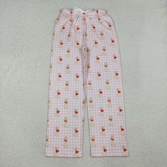 Adult Pink plaid Dog Pants for women P0849