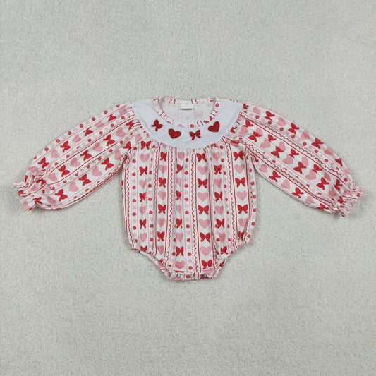 Valentine's Day embroidery heart baby Romper LR2696