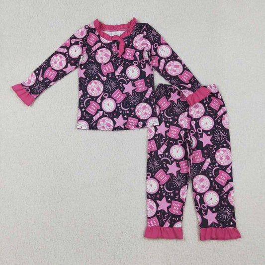 Happy new Years long sleeve kids pajamas GLP2771