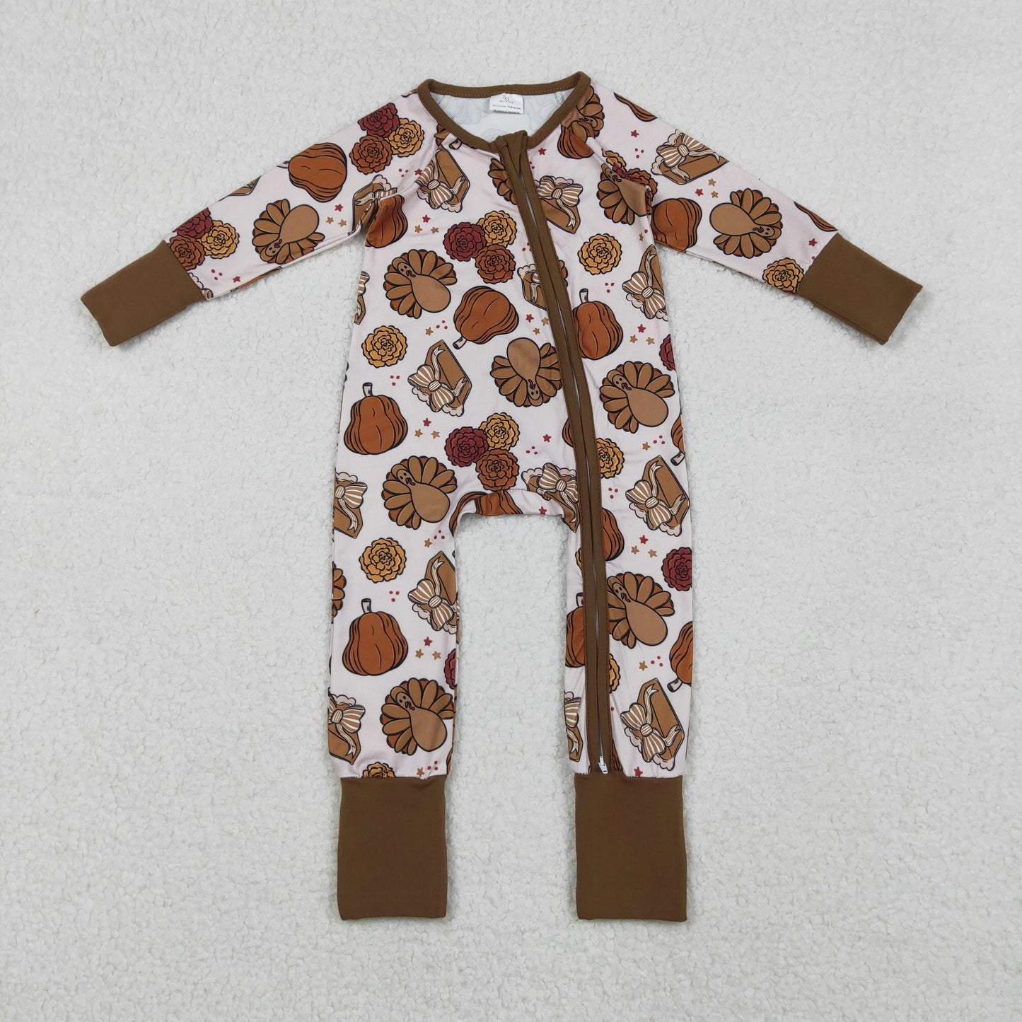 Thanksgiving turkey long sleeve Baby Romper LR2690