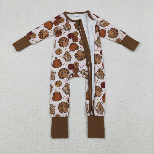 Thanksgiving turkey long sleeve Baby Romper LR2690