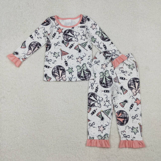 Happy New years long sleeve kids pajamas GLP2711