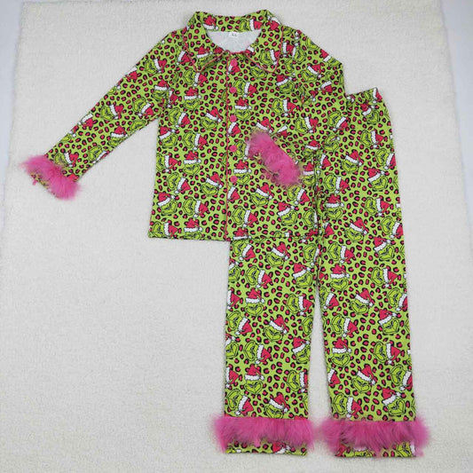 Adult Christmas Leopard Cartoon Feather Pajamas GLP2670