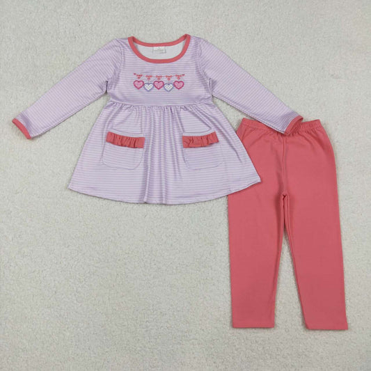 Valentine's Day Embroidered Heart Girls Set GLP2906
