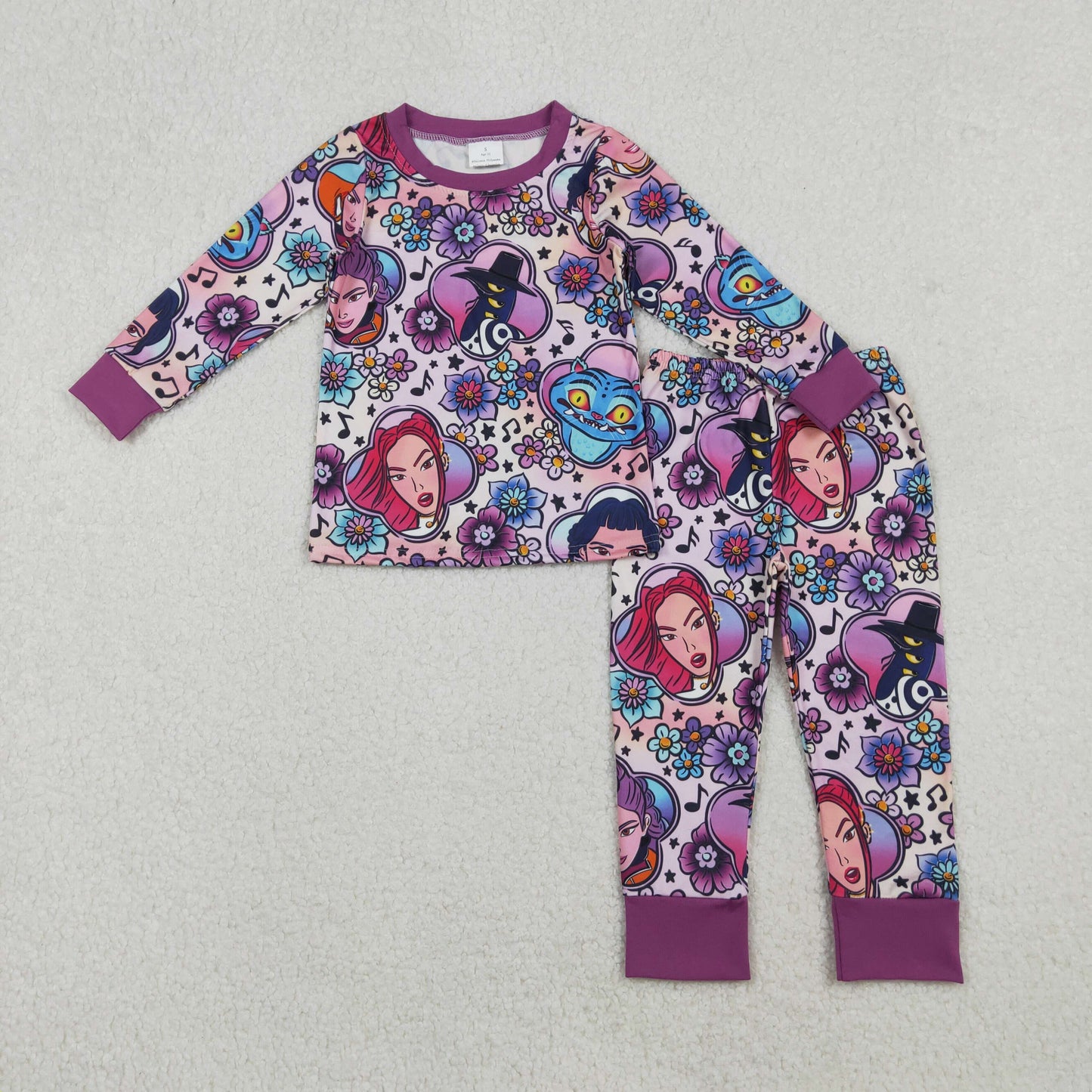 Hot Pink Cartoon Kids pajamas GLP2917