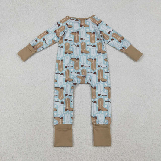 western Boot long sleeve Baby Romper LR2734