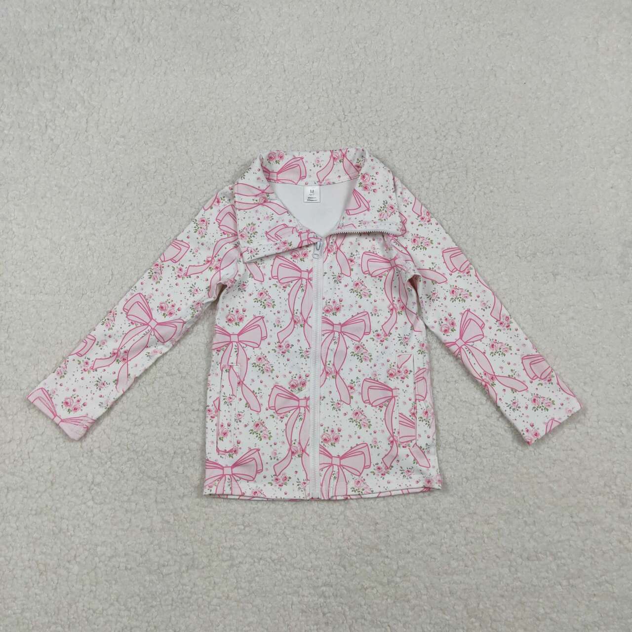 Pink Bow yoga coat tops GT1082
