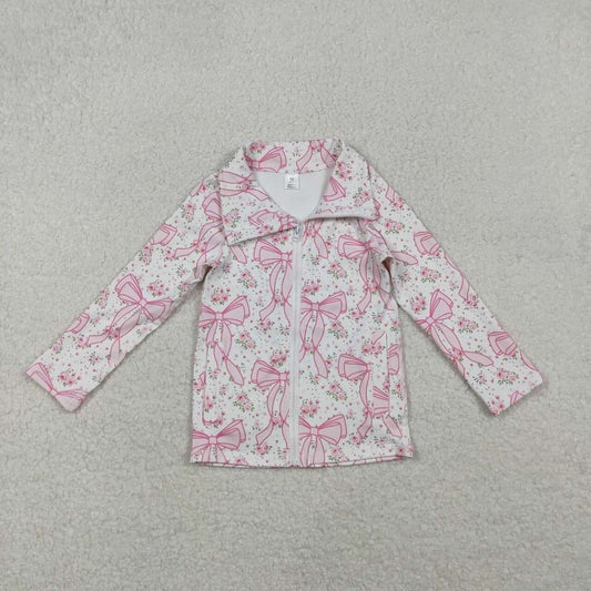 Pink Bow yoga coat tops GT1082