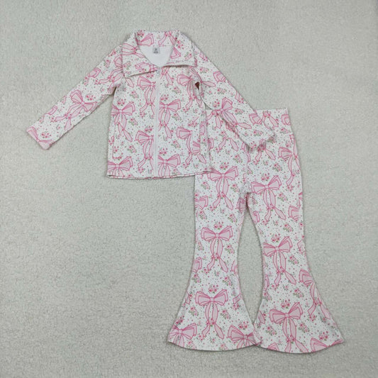 floral Pink Bow sports Girls Set