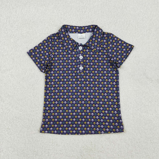 Purple print short sleeve Shirt BT1356