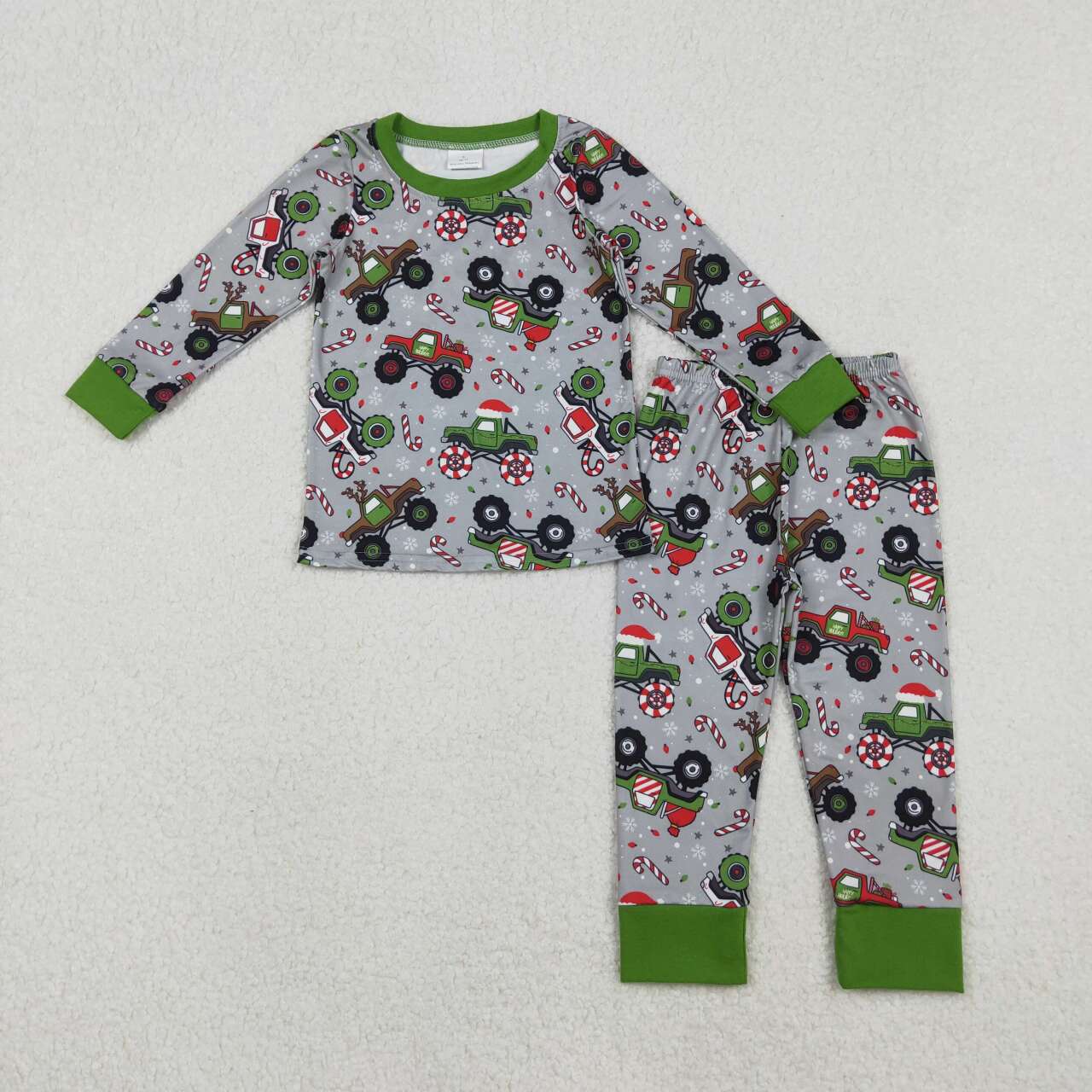Christmas Green Car Kids pajamas BLP1286