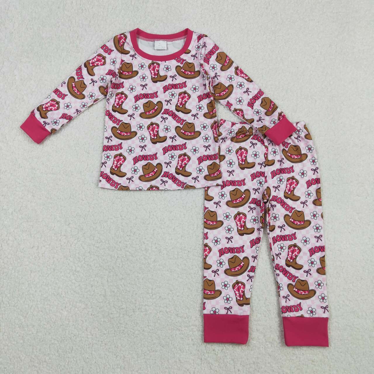 western Pink Boots Kids pajamas GLP2664
