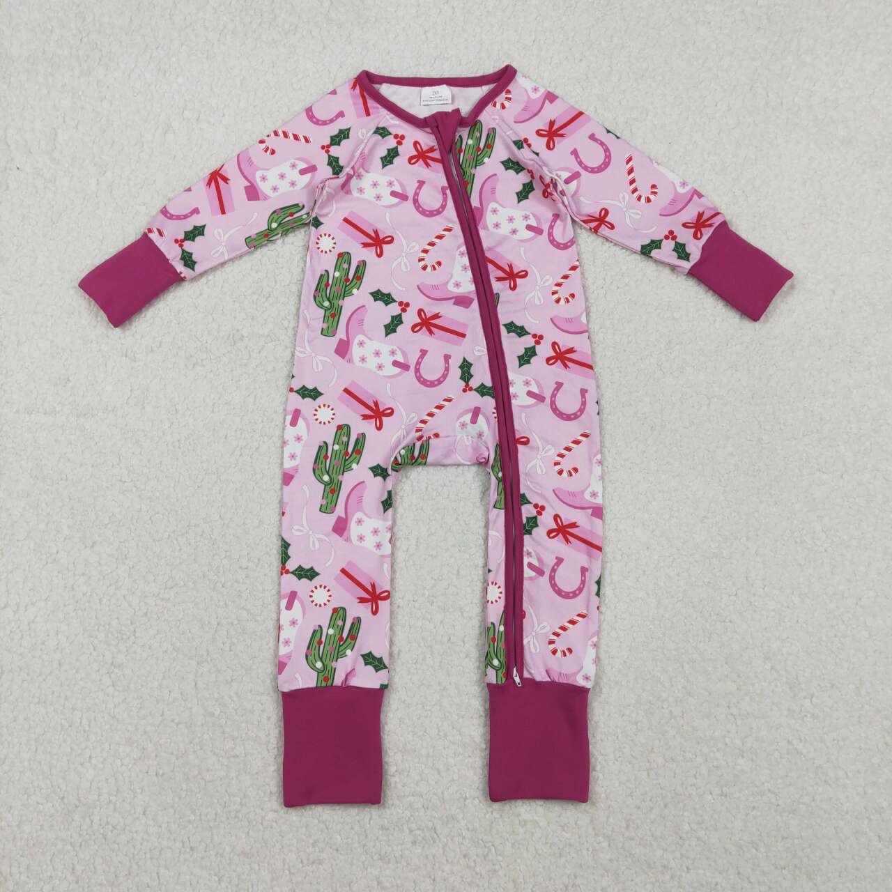 Christmas Cactus Boots long sleeve Baby Romper LR1742