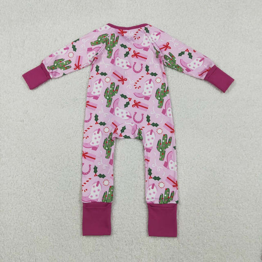 Christmas Cactus Boots long sleeve Baby Romper LR1742