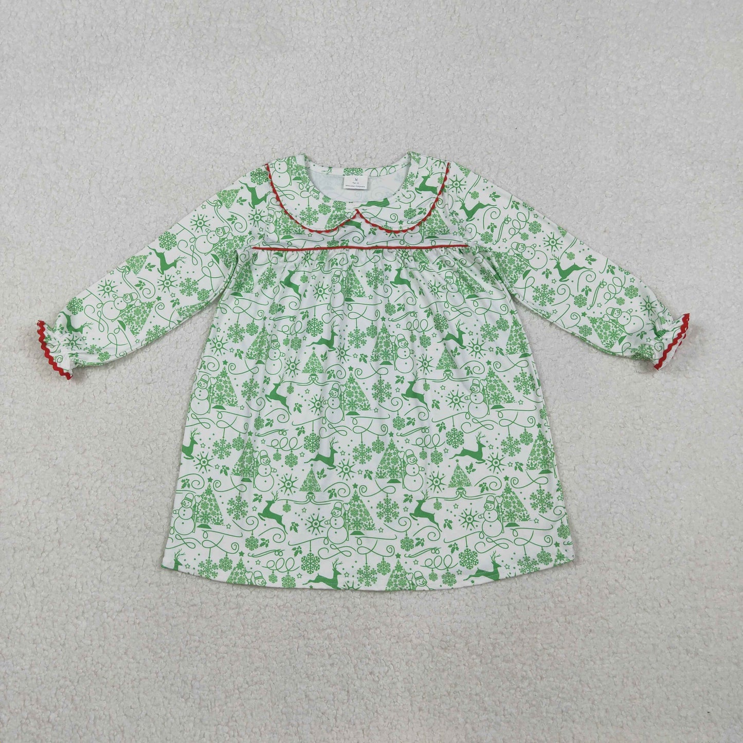 Christmas Green Deer Girls Dress GLD1345