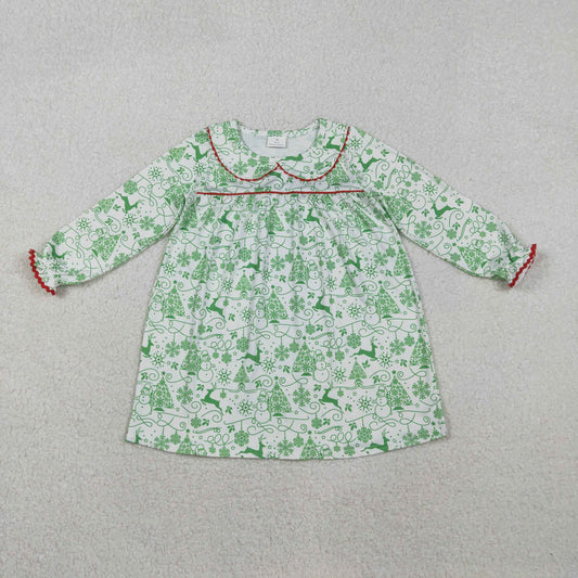 Christmas Green Deer Girls Dress GLD1345