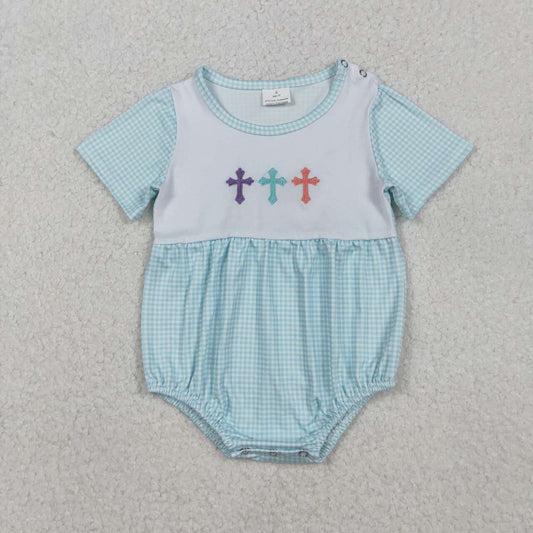 Easter Embroidered Cross baby Romper SR3215