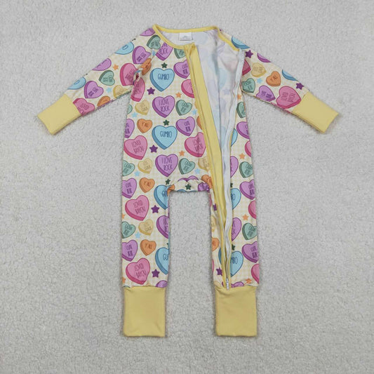 Valentine's Day Hearts long sleeve Baby Romper LR2778