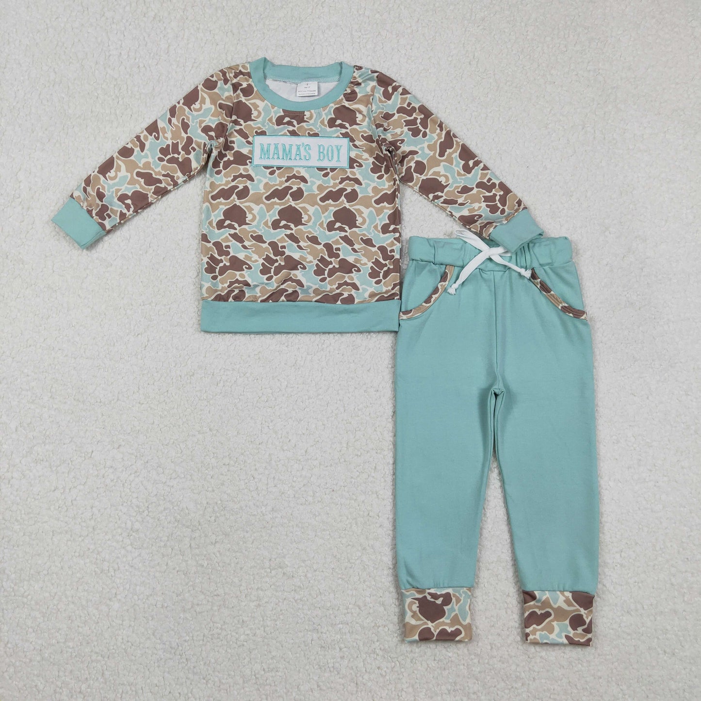Mama's Boy Camo Embroidery Boy Set BLP1336
