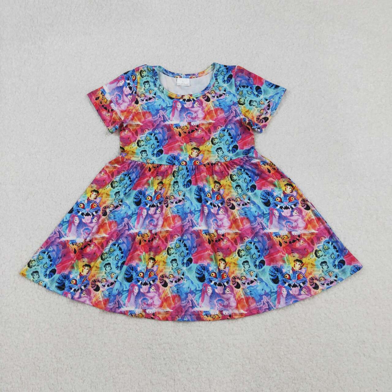 Cartoon Short Sleeve Girls Dress GSD2920