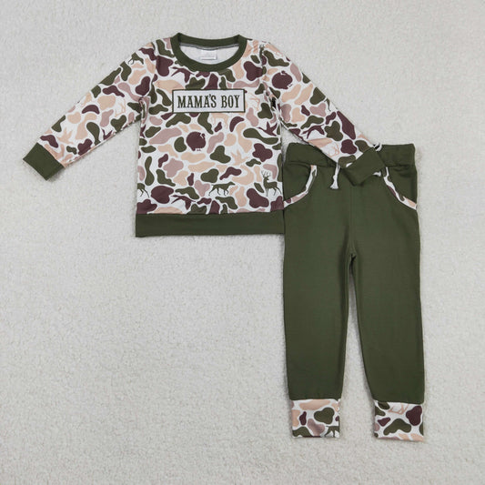 Camo embroidery MAMA'S Boy Long sleeve boy set BLP1338