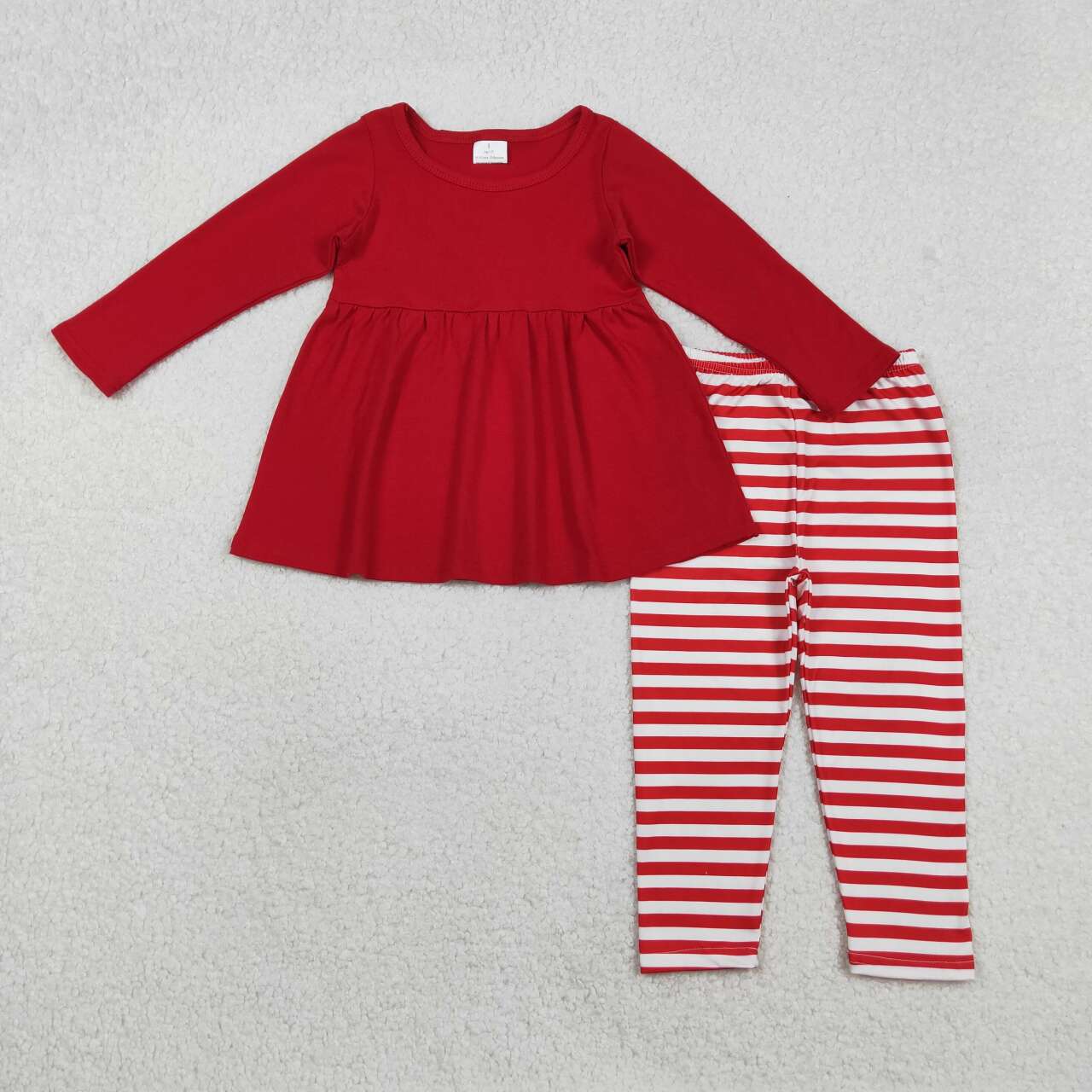 Christmas Red Stripe leggings Pants Girls Set GLP2864