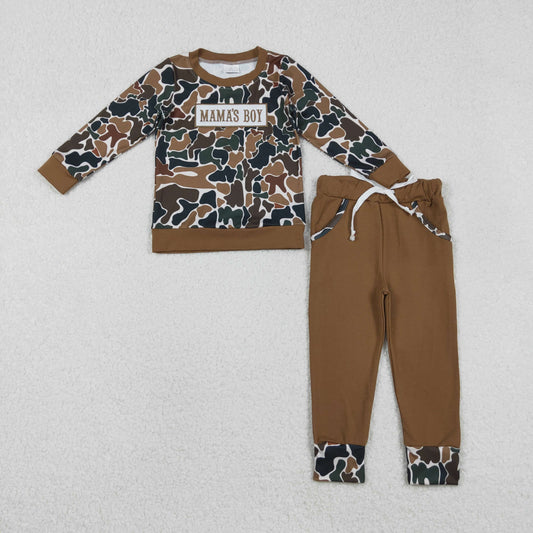 Camo embroidery MAMA'S Boy Long sleeve boy set BLP1337