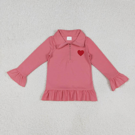 Valentine's Day Embroidered Heart Long Sleeve Pullover GT1271