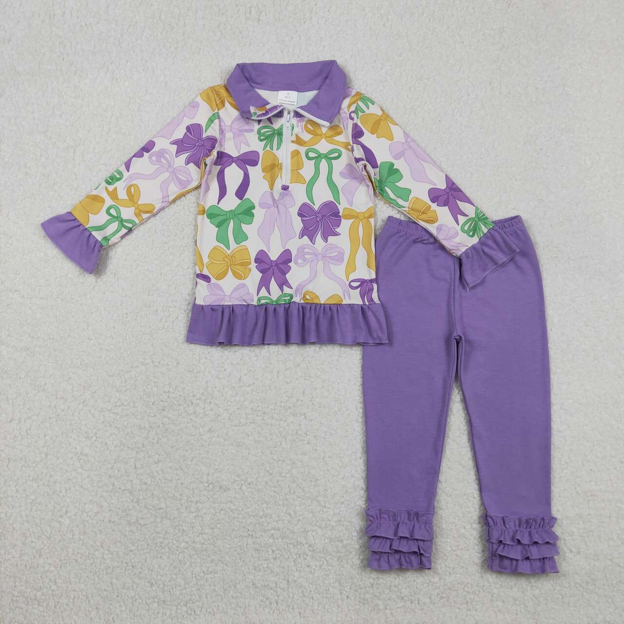 Purple Bow leggings Pants Girls Set GLP2823
