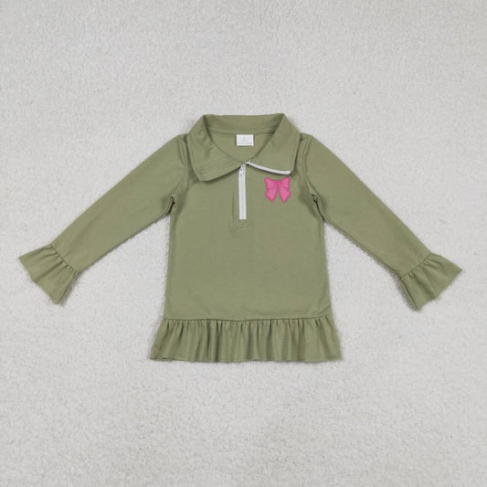 Embroidered Bow Long Sleeve Pullover GT1272