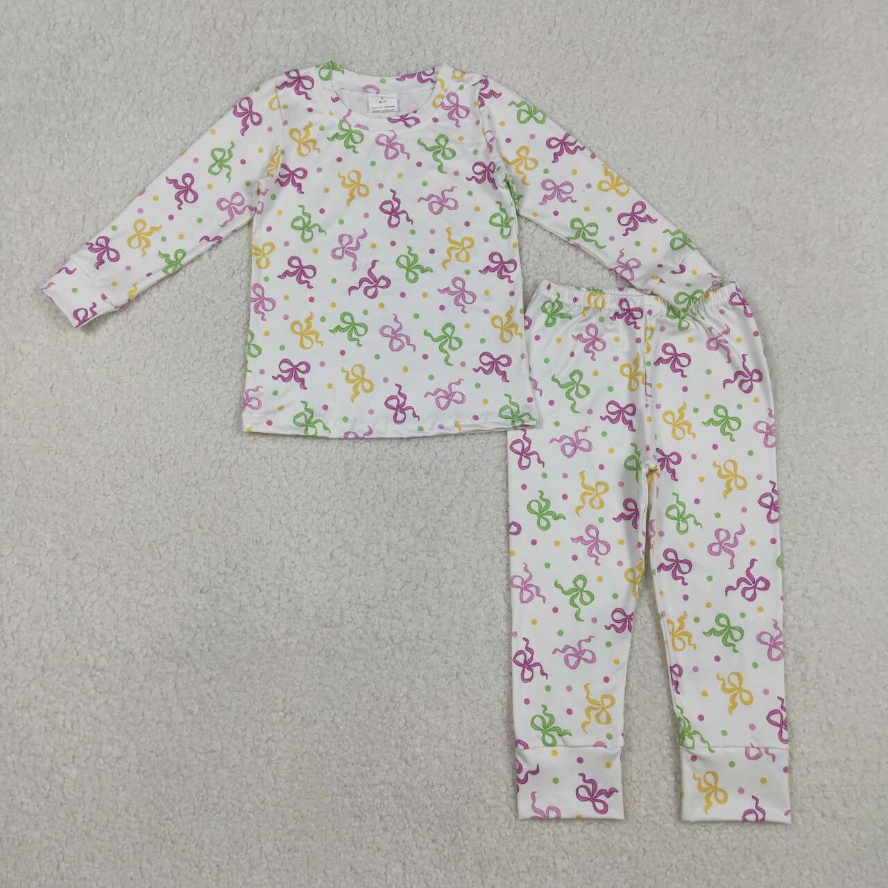 Mardi Gras Bow Long-Sleeve kids pajamas GLP2920