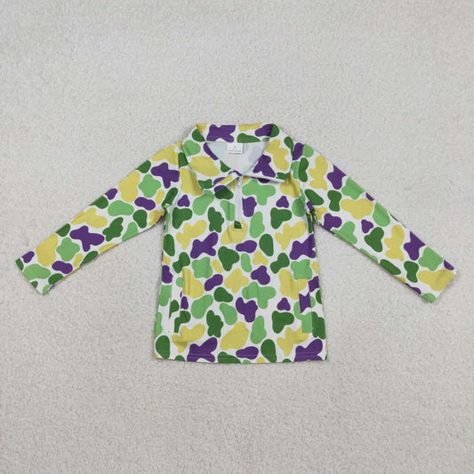 Mardi Gras camo print with zipper Coat BT1400