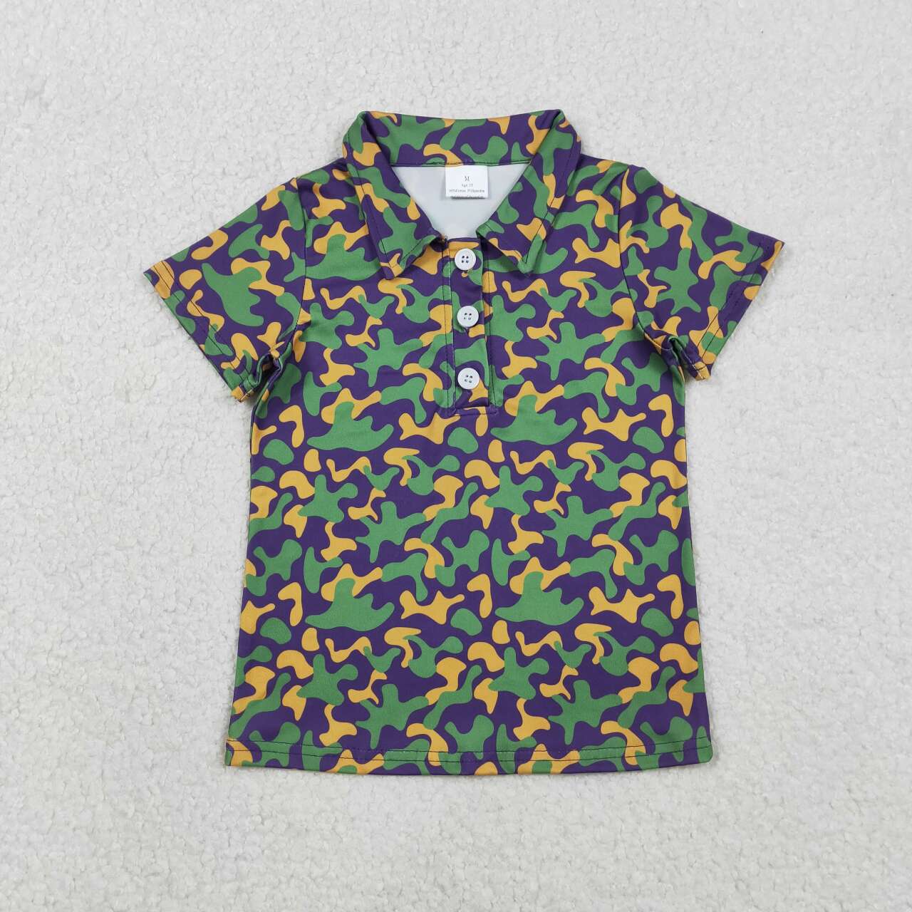 Mardi Gras camo Button Top BT1498