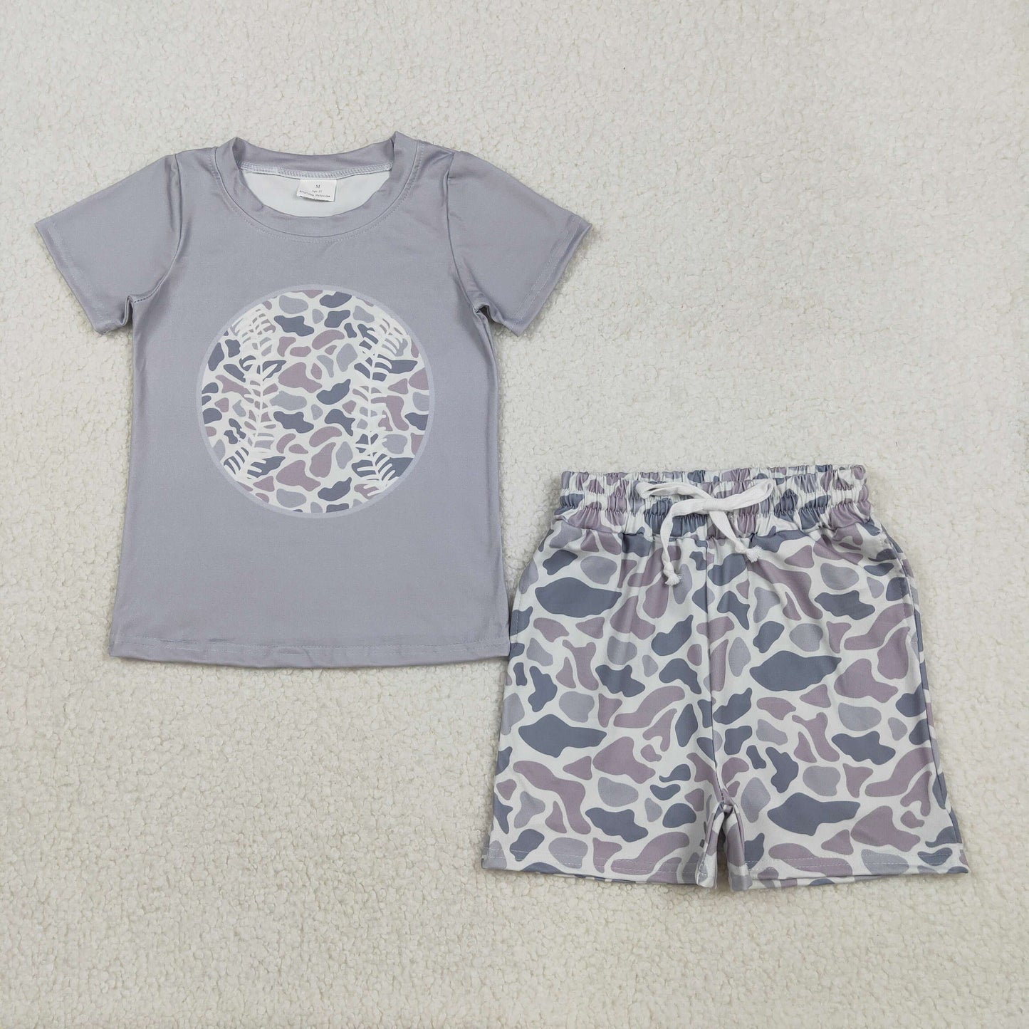 Grey Camo Short boy Set