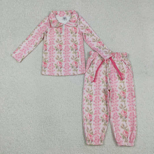 Pink floral yoga sports Girls Set GLP2940