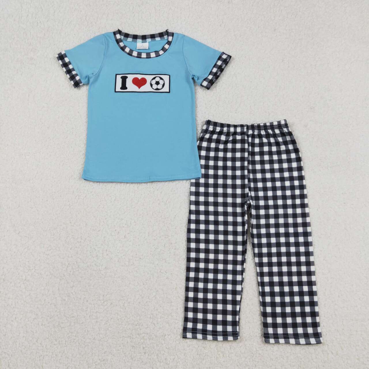I love football embroidery Boy Set BSPO0622