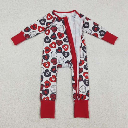 Valentine's Day Heart Full Zipper Baby Romper LR2882