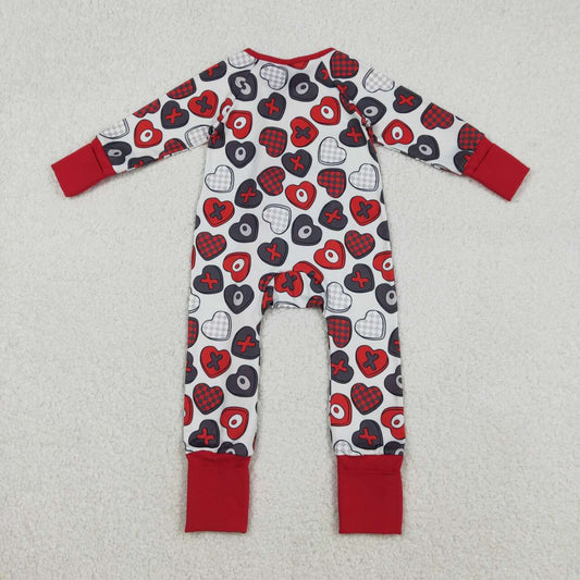 Valentine's Day Heart Full Zipper Baby Romper LR2882