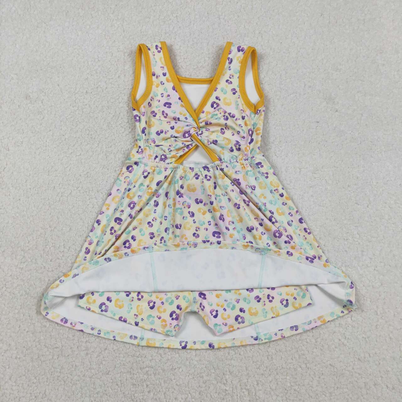 Mardi Gras leopard Athletic Girls Dress GSD2870