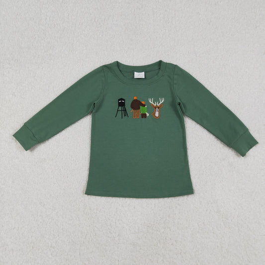 Hunting deer Embroidery Long sleeve Shirt BT1438