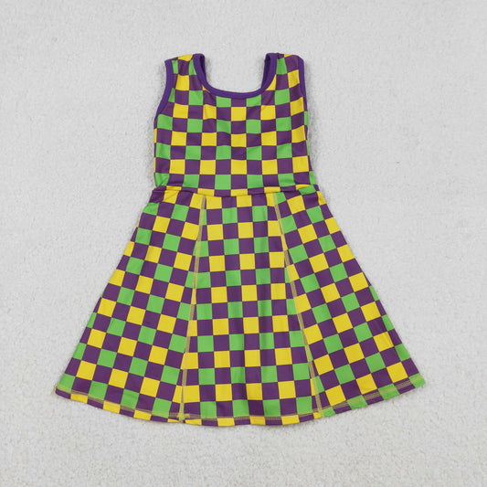 Mardi Gras Plaid Athletic Girls Dress GSD2946