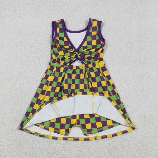 Mardi Gras Plaid Athletic Girls Dress GSD2946