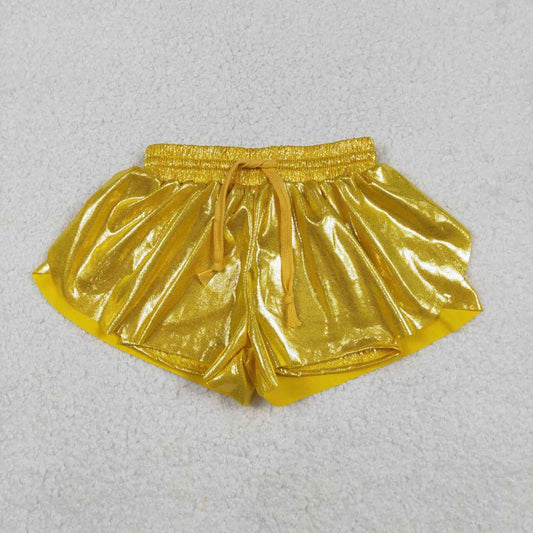 Yellow leather Girls short SS0687
