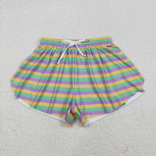 Mardi Gras purple Girls shorts