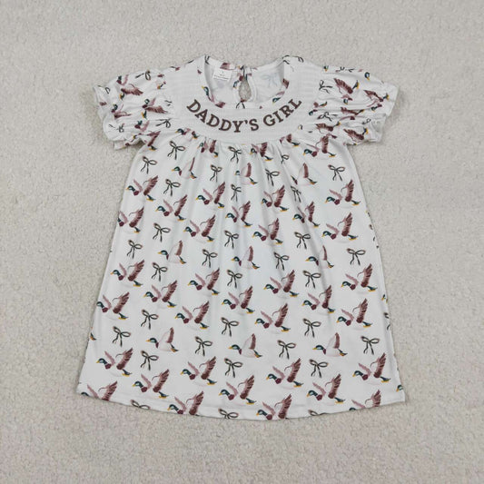 Duck bow print Daddy's Girls Girls dress GSD2933
