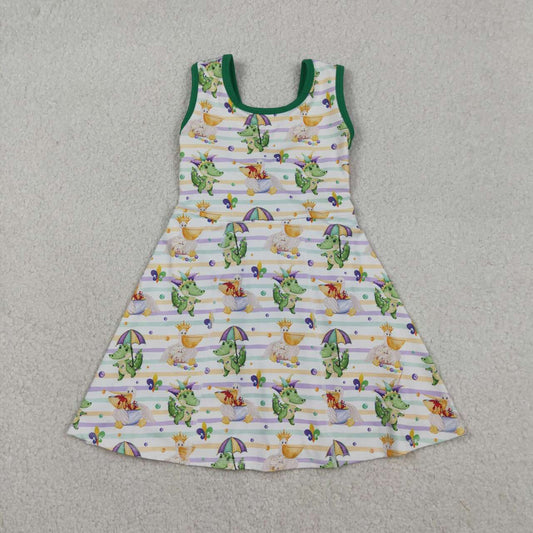 Mardi Gras Crocodile Athletic Girls Dress GSD2950